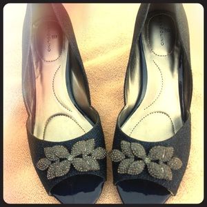 Bandolino "Niella" Navy Peep Toe Dress Pumps
